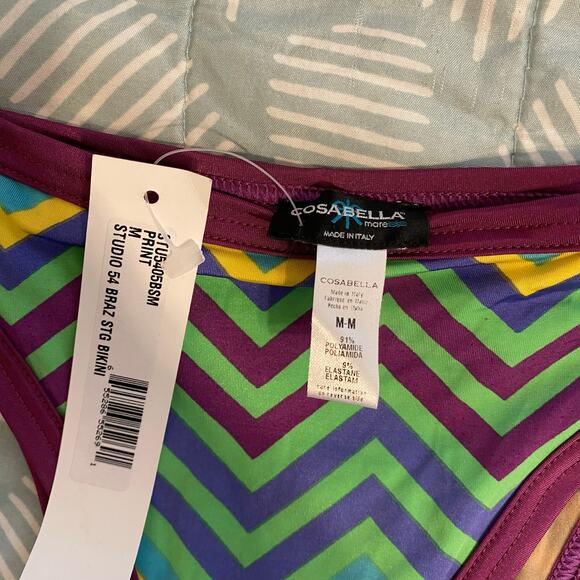 NEW Cosabella Zig Zag Bikini Bathing Suit Bottom With Ties NWT - Picture 2 of 5